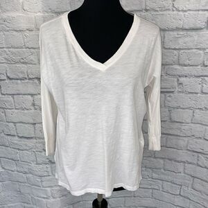 Gap vneck Longsleeve batwing top white sz S women